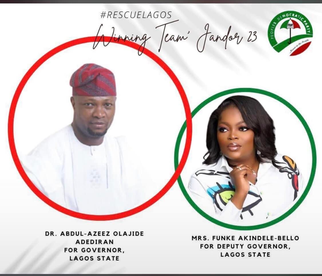 Lagos Funke Akindele Emerges Pdp Deputy Governorship Candidate