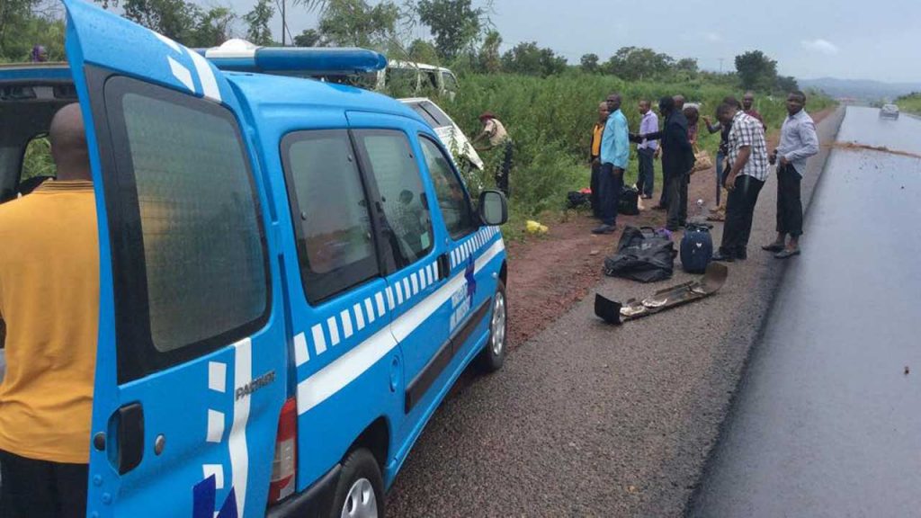 FRSC officials attending to accident victims.