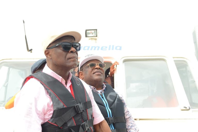 Umahi, Edun inspect Third Mainland Bridge using LASWA ferries
