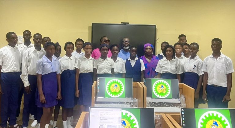 Students of the Community Secondary School, Sangana at the ICT center