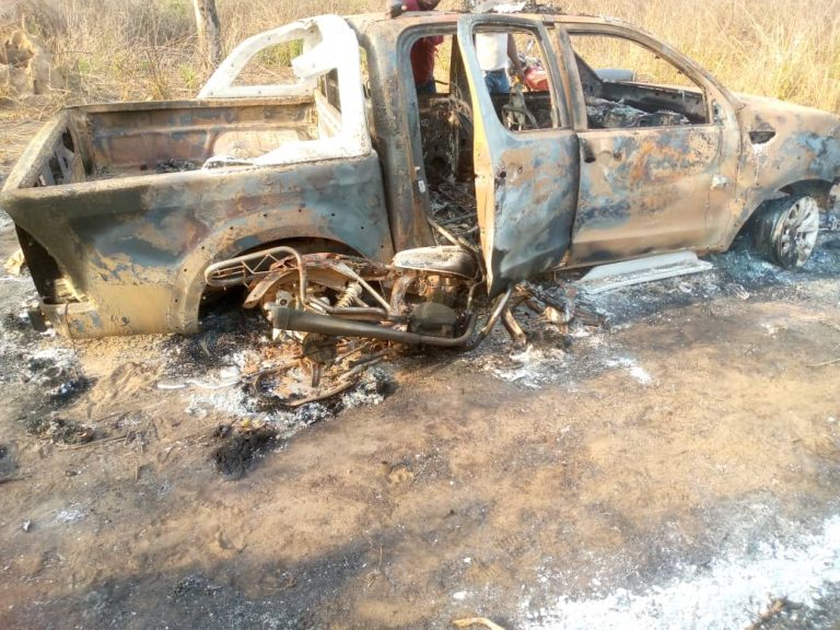 Fire destroys amotekun vehicle in Mokola