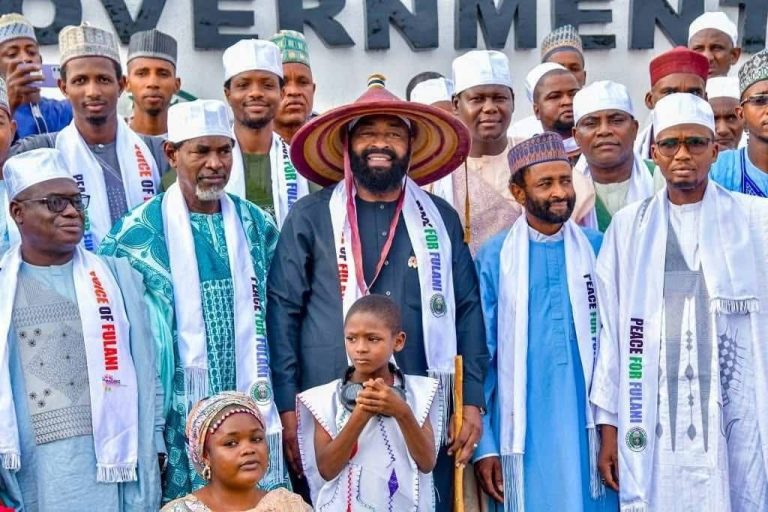 Bago urges herdsmen to embrace ranching for peace, prosperity in Niger Bago with Fulani leaders