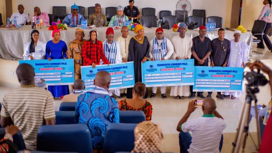 Dangote Cement extends scholarship scheme to 50 Oworo students Some of the Oworo students who benefitted from Dangote Cement's scholarship