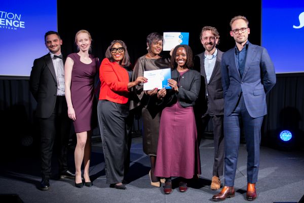 Kenya Airways bags 3 at global sustainability challenge The Kenya Airways Team and KLM Team receiving the Special Recognition for Collaboration Award
