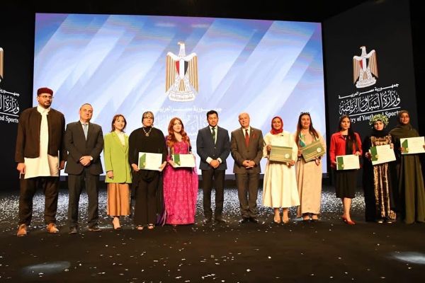 Nasser Fellowship alumnus appointed Libya’s youth minister Group photo with new Minister for Youth in Libya