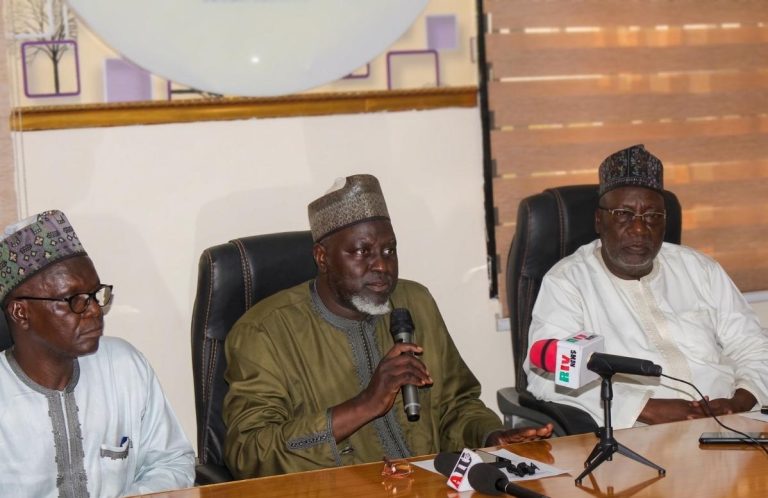 NWUS VC, Prof Mukhtar Umar Bunza addressing journalists