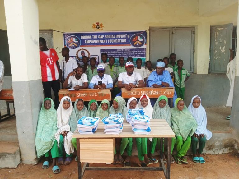 Bridge the gap foundation distributes notebooks to orphans