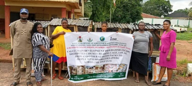 IFAD-VCDP distributes poultry equipment to 20 persons with disabilities in Enugu
